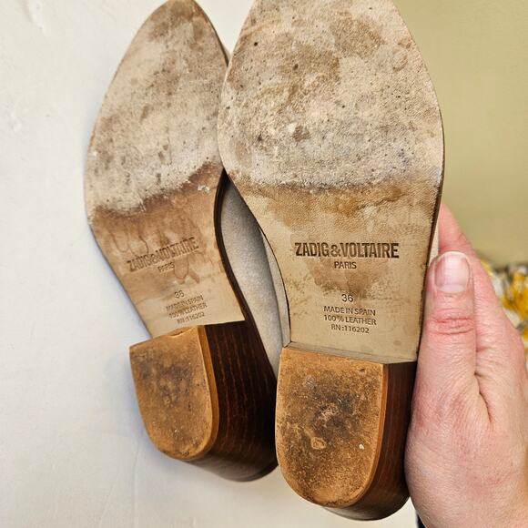 Zadig & Voltaire Women's Suede Western Booties, Size 36 (US 5) Tyler Ankle - Picture 5 of 7